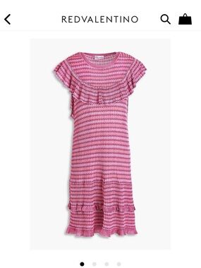 RED Valentino Pink Ruffle Knit Dress